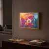 Felle bloemen - Dynamisch - Levendig Light Box met batterij (Wandlamp) middel -sfeer1
