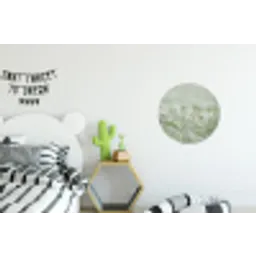 Grassen - Minimalistisch - Groen Wandcirkel aluminium klein -kinderkamer