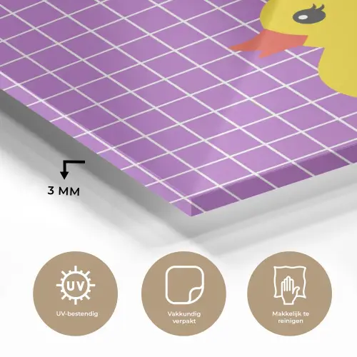 Tekst - Eend - Paars plexiglas 5mm klein -sfeer2