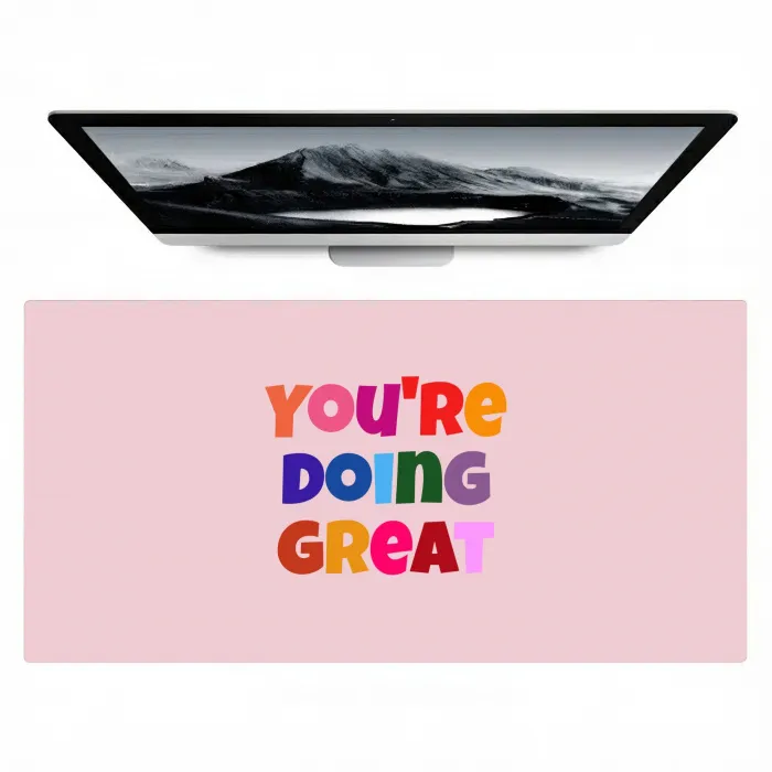 You're doing great - Roze - Kleurrijk Muismat XXL klein -zzz3d