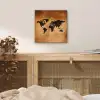 Wereldkaart - Bruin - Kaart aluminium wit klein -sfeer3