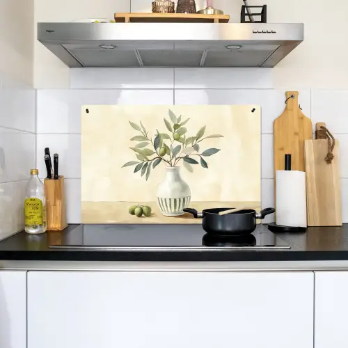 Vaas - Keramiek - Olijftakken Inductie beschemer met haakjes klein -sfeer2