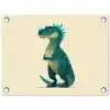 Dinosaurus - Turquoise - Stekels tuinposter los doek klein -3d