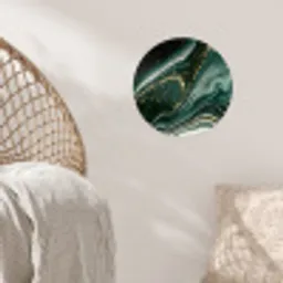 Marmerlook - Goud - Groen - Glitter - Design - Marmer Wandcirkel behangsticker klein -sfeer4