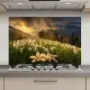 Bloemenveld - Heuvels - Zonsondergang - Berg - Natuur - Wit - Heuvels keuken achterwand spatscherm klein -3d_website