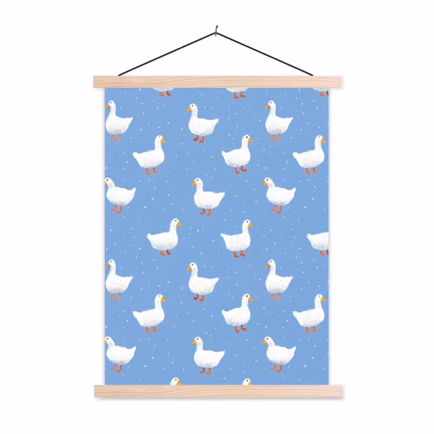 Hanging Poster - Geese - Elegant - Blue
