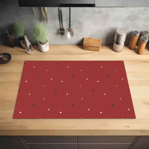 Patroon - Stippen - Rood Inductie beschermer vinyl 3mm klein 276 -sfeer5