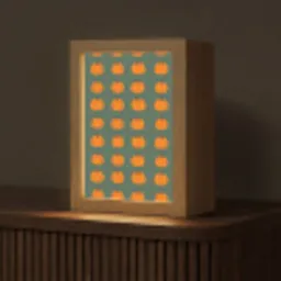 Pompoen - Patroon - Oranje Light Box met kabel (Tafellamp) klein 925 -z3d_website