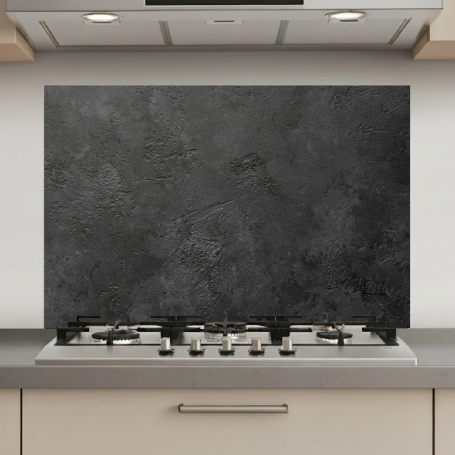 Beton - Structuur - Industrieel - Zwart - Grijs keuken achterwand spatscherm klein -3d_website