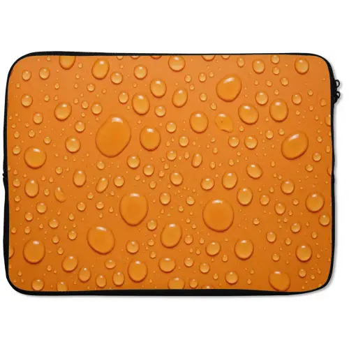 Water - Druppels - Oranje laptophoes neopreen klein -zkaufland3dotto