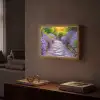 Bloemen - Pad - lavendel - Tuin Light Box met batterij (Wandlamp) middel -sfeer1