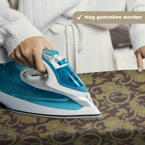 Bruin - Groen - Bloemen Wandkleed katoen klein 269 -sfeer9