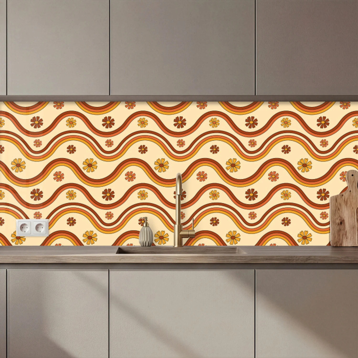 Kitchen splashback - Vintage - Patterns - Rainbow | Kitchenyeah.co.uk