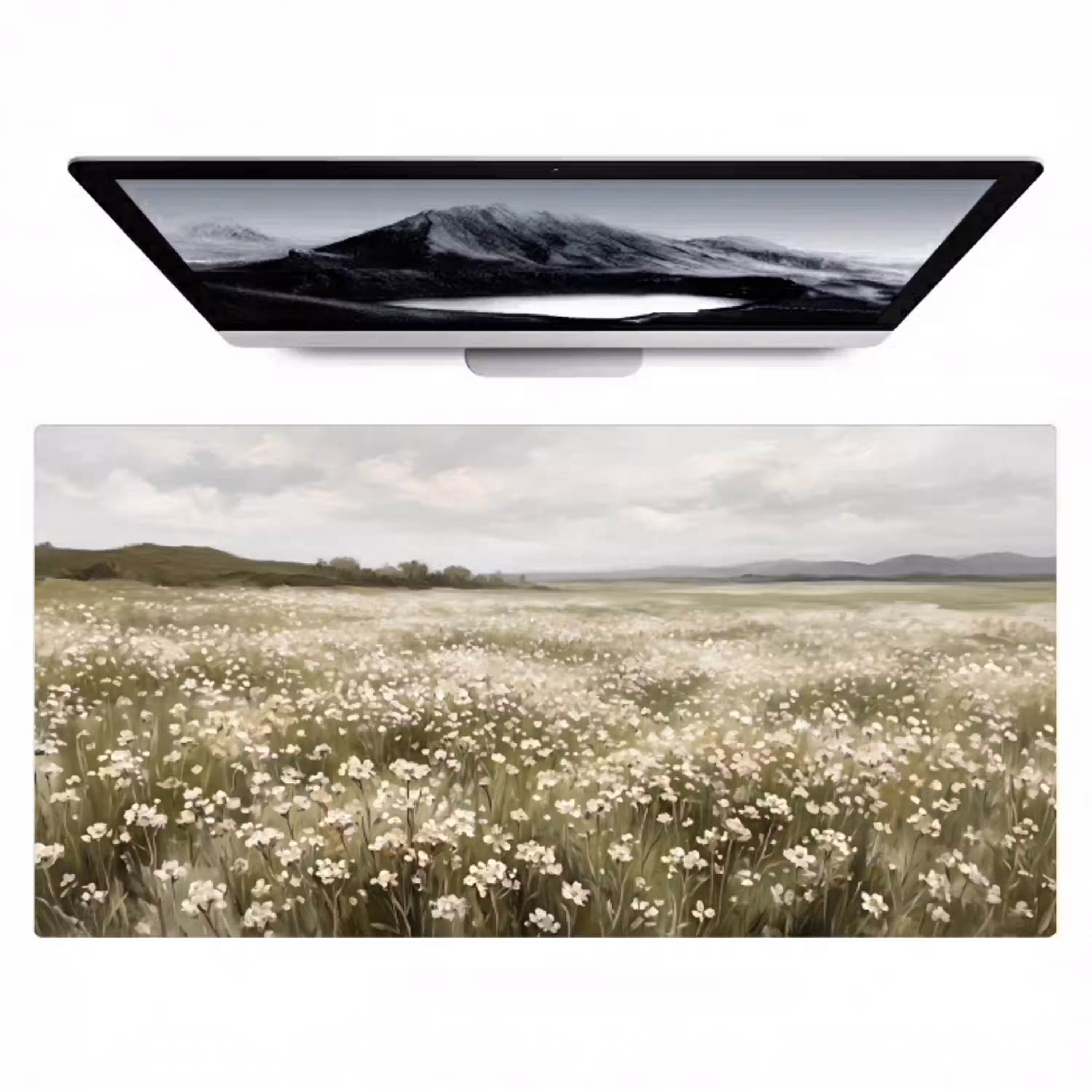 Illustratie - Landschap - Wit Muismat XXL klein -zzz3d