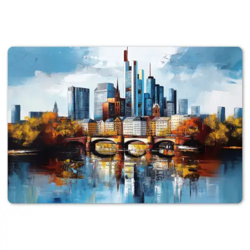 Bomen Frankfurt- Stad - Skyline - Brug Placemat vinyl groot -zzsfeer1_Kitchenyeah-website