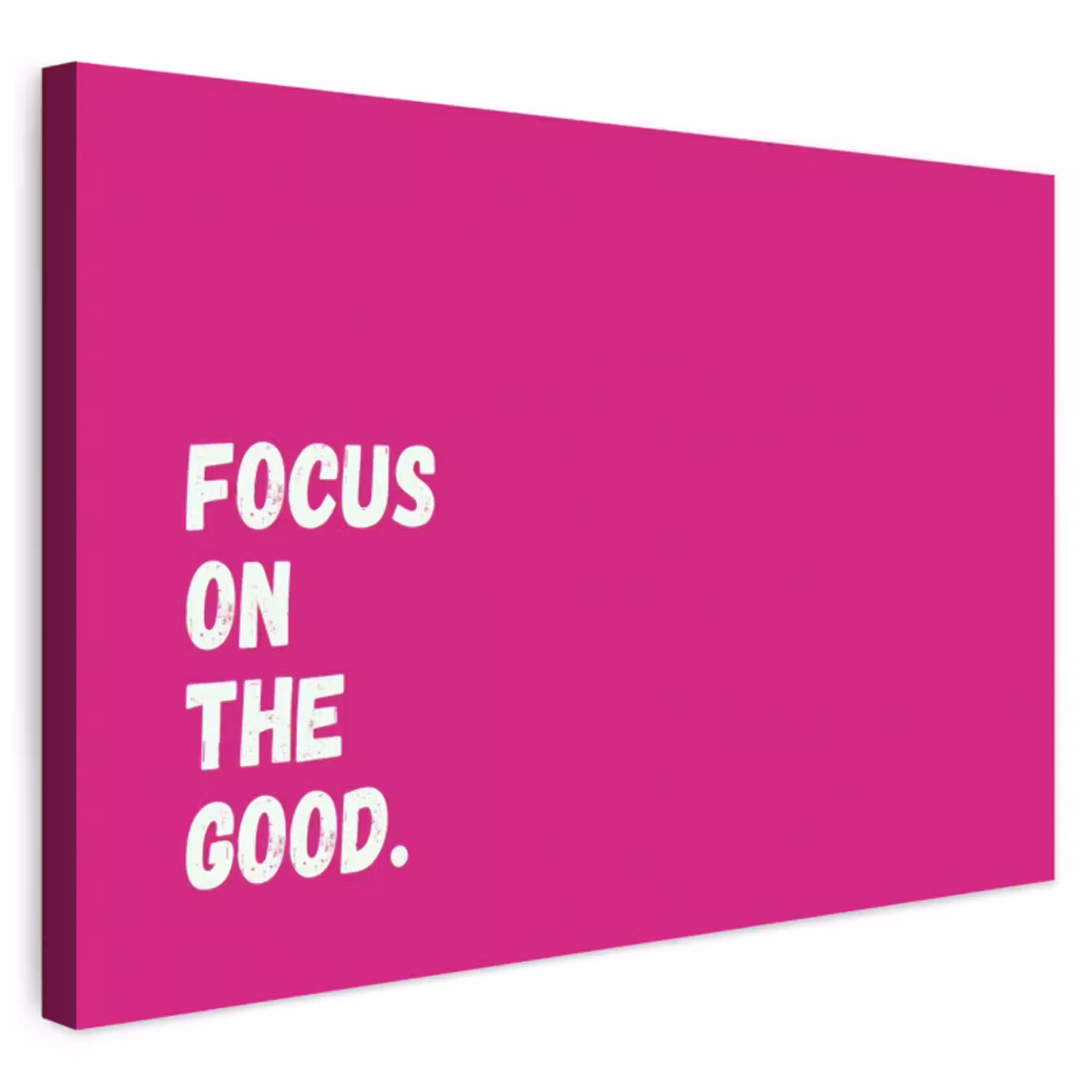 Focus on the good - Roze - Simple Tuinposter op houten frame 2 cm dik klein -3d