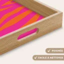 Zebraprint - Roze - Oranje - Dierenprint Dienblad Rechthoek middel -USP_HandgreepFR