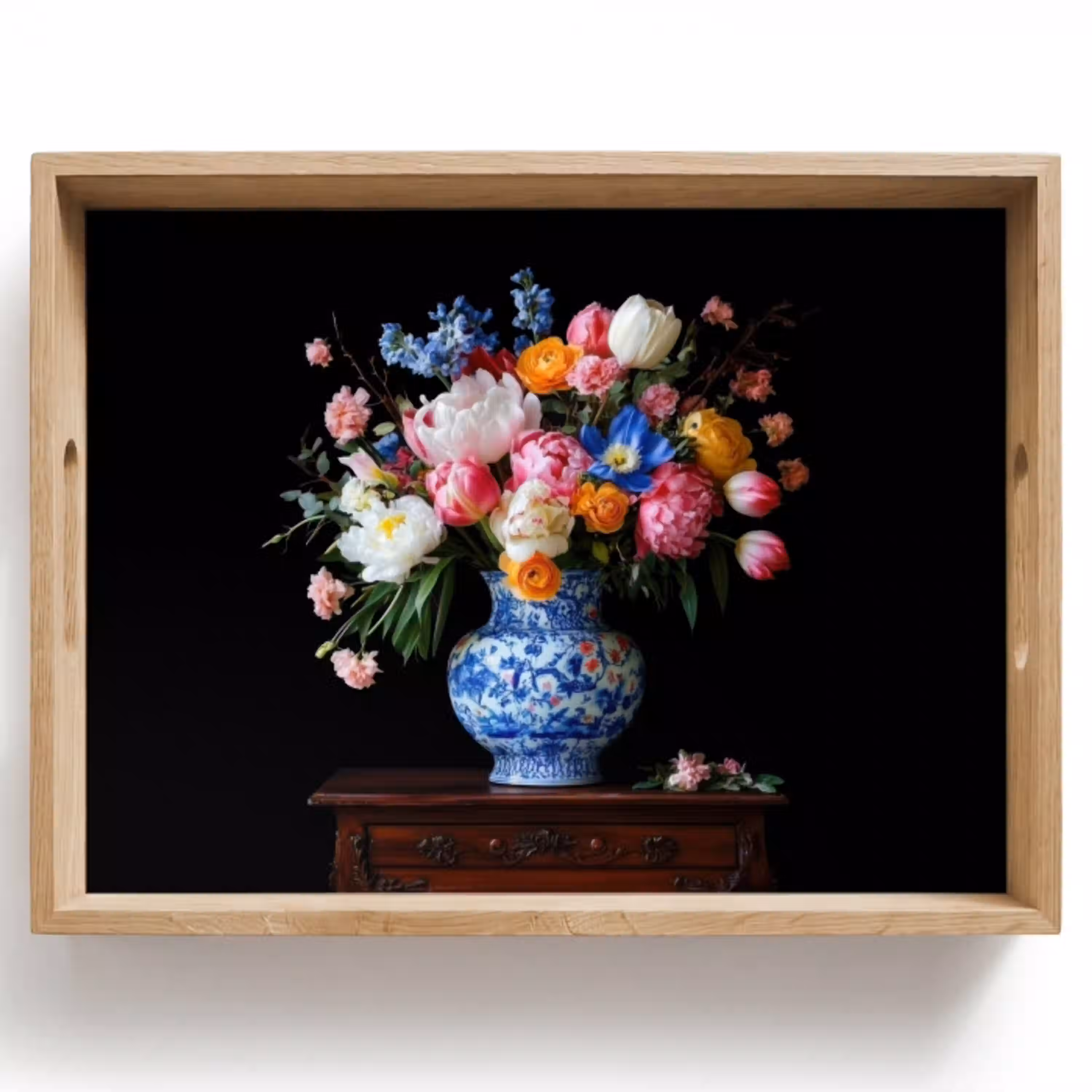 Rozen - Bloemen - Vaas - Boeket Dienblad Rechthoek middel -z3d_shopping