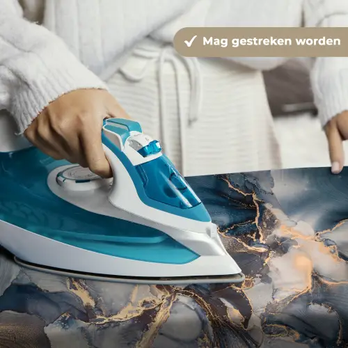 Marmer - Grijs - Blauw - Luxe - Goud Wandkleed katoen klein -sfeer9