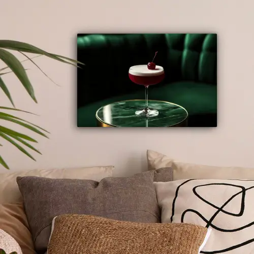 Kers - Cocktail - Rood - Marmer canvas 2cm klein -sfeer1