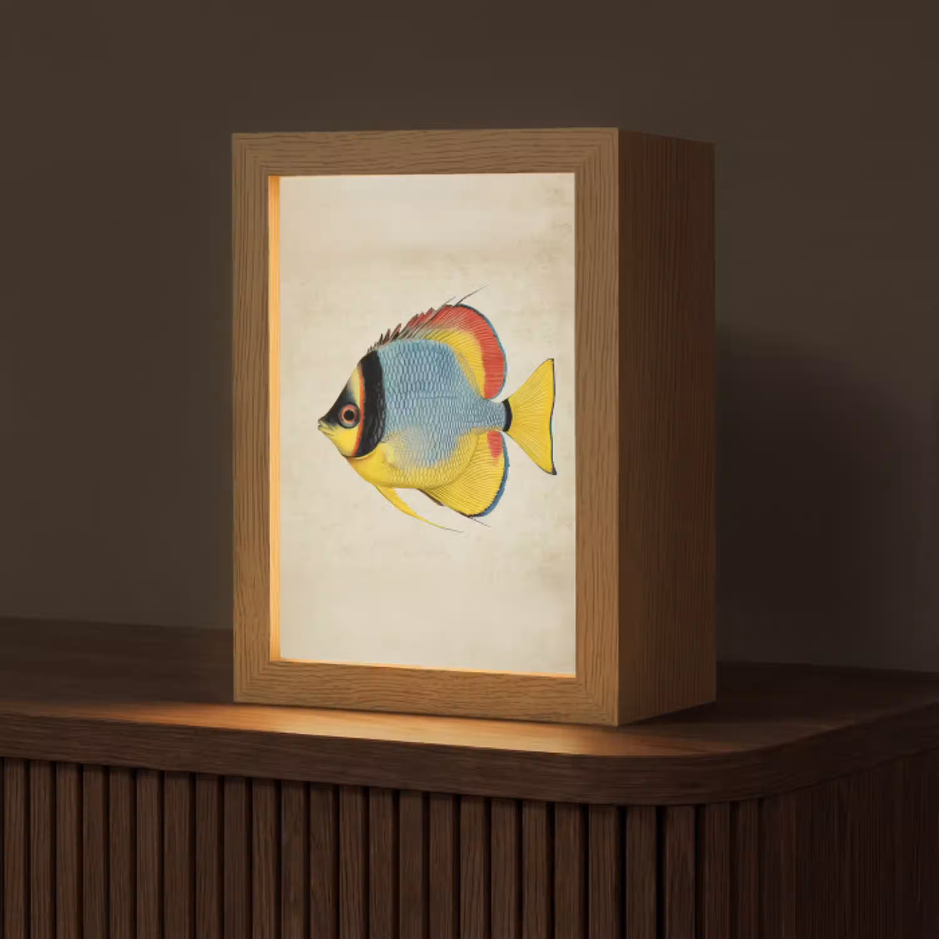 Kleurrijk - Vis - Schubben - Illustratie Light Box met kabel (Tafellamp) klein -z3d_website