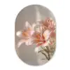 Lelies - Meeldraden - Roze - Wazig Wandcirkel Ovaal Forex klein -3d