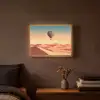 Luchtballon - Woestijn - Zonsondergang - Blauw Light Box met batterij (Wandlamp) middel -sfeer4