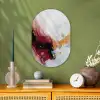 Rood - Abstract - Goud - Modern Wandcirkel Ovaal Forex klein -sfeer2