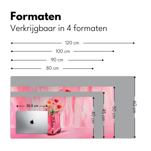 Roze - Bloemen - Cowboy Muismat XXL klein -sfeer5