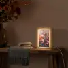 Klaprozen - Roze - Bloemen - Botanisch - Kunst Light Box met kabel (Tafellamp) klein -sfeer4