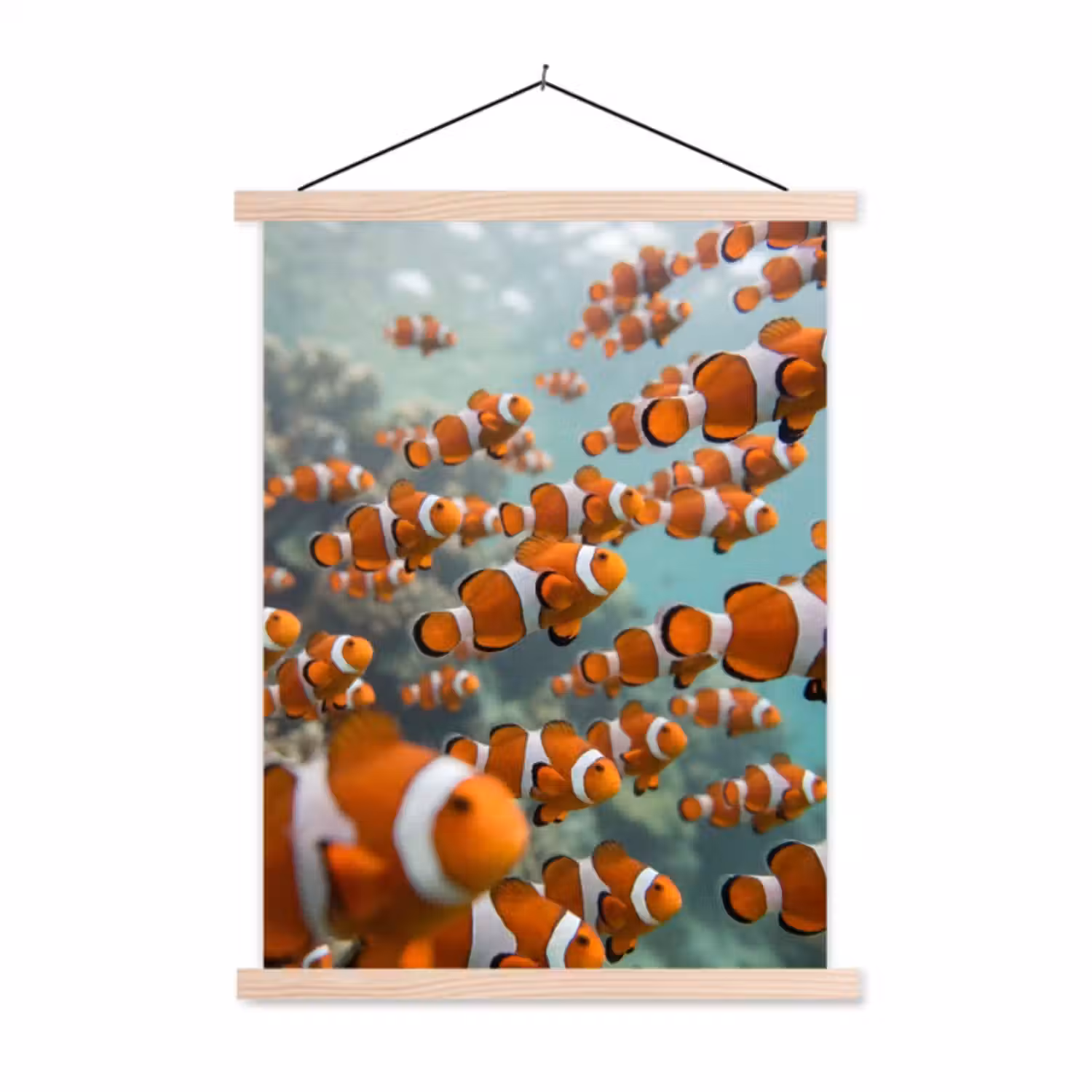 Stoffbild - Fisch – Schwarm – Unterwasser – Tiere – Orange