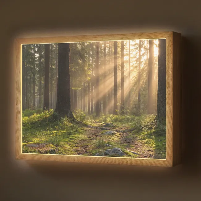 Lightbox - Wandlamp - Bos - Zonlicht - Gras