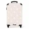 Bloemen en bladeren op beige achtergrond NBS - Handbagage koffer - Volwassenen Unisex middel -productfoto_recht