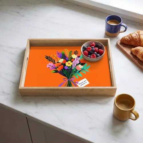 Kaartje - Boeket - Bloemen Dienblad Rechthoek middel -sfeer2