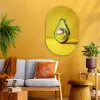 Avocado - Discobal - Geel - Glitter Wandcirkel Ovaal Glas middel -sfeer4