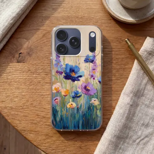 Zomers - Wilde bloemen - Penseelstreken Telefoonhoesje iPhone 17 Pro klein -sfeer1