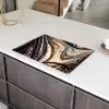 Kosmische Golven met Gouden Sterrenstof Inductie beschermer vinyl 3mm klein -sfeer8