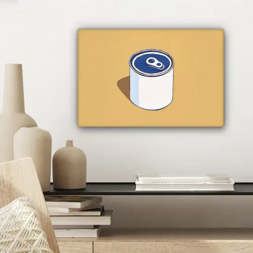 Blikje - Minimalistisch - Blauw - Illustratie canvas 2cm klein -sfeer6