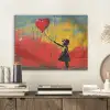Banksy - Kunst - Graffiti - Meisje - Street art PET vilt klein -sfeer1