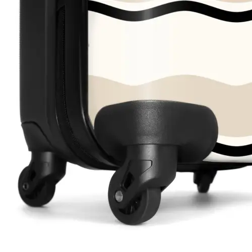 Golvende strepen in crème tinten NBS - Handbagage koffer - Kinderen Unisex middel -wiel