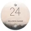 Aquarel - Beige - Klassiek Naambord Rond klein -3d