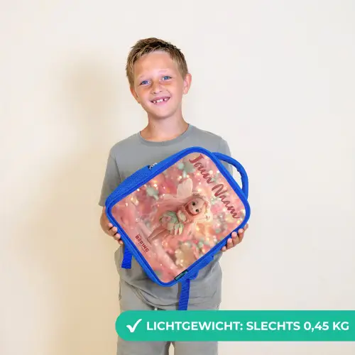 Bloemenfee in roze sprookjeswereld Kinderrugzak - Blauw middel -sfeer1_NL