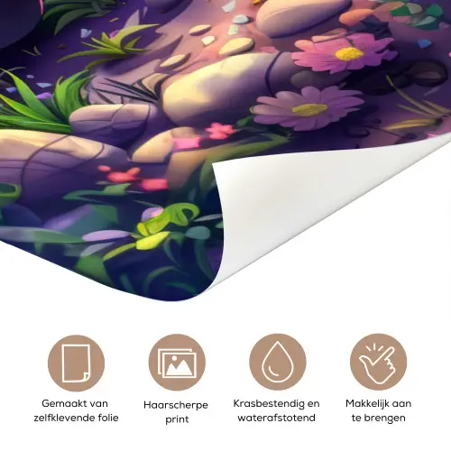 Dino - Paars - Baby - Dinosaurus deurposter klein -closeup_NL