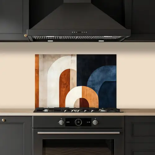 Abstract - Vormen - Donkerblauw keuken achterwand spatscherm klein -sfeer1