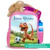 Voetbal - Dino - Sport Kinderrugzak - Roze middel -inhoud_NL