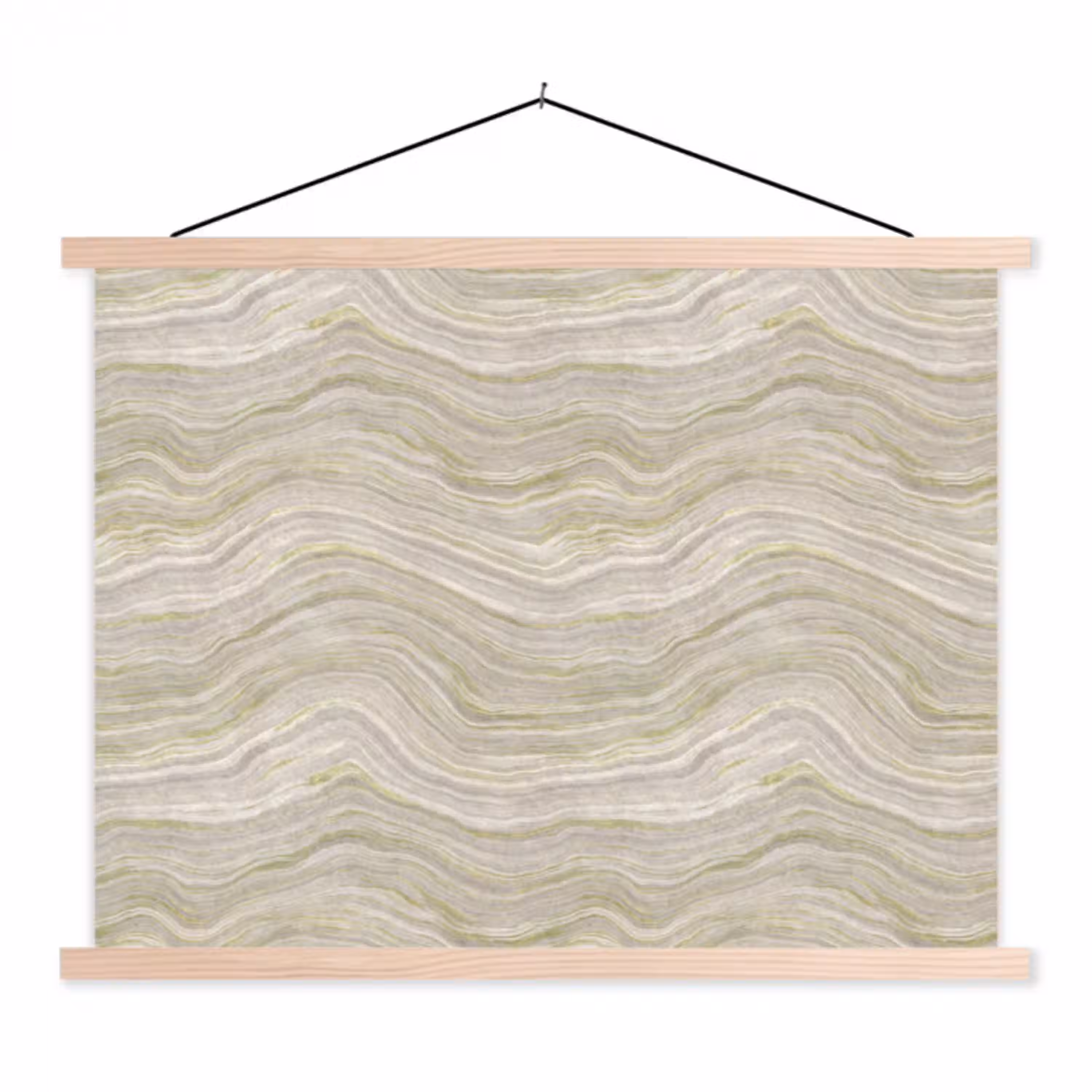 Patroon - Sereen - Groen textielposter latten blank klein 122 -3d