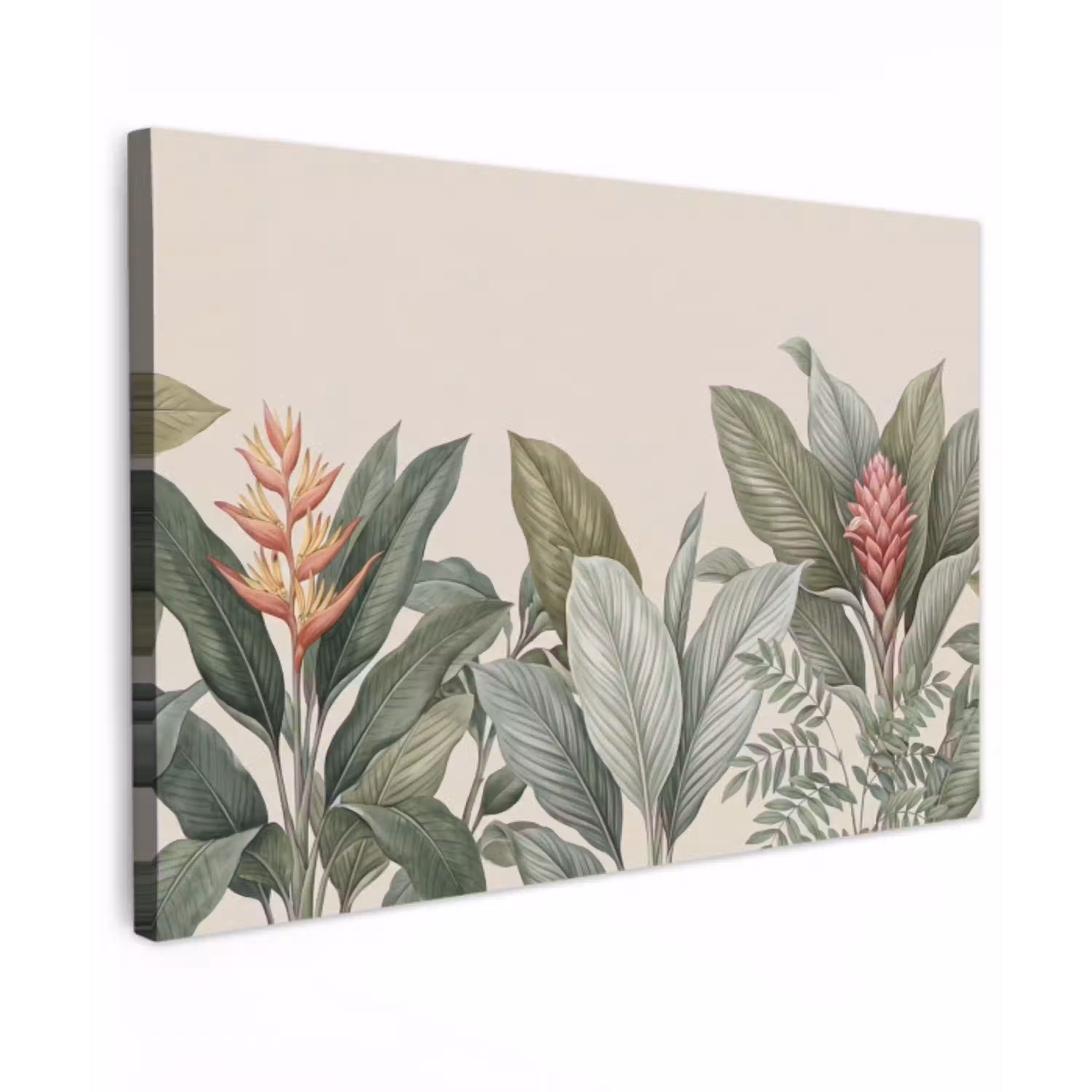 Tropisch - Planten - Modern - Groen Tuinposter op houten frame 2 cm dik klein -3d
