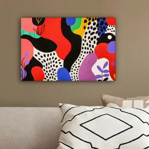 Abstract - Vormen - Kleuren - Stippen canvas 2cm klein -sfeer3