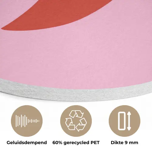 Peper - Rood - Illustratie Akoestische PET Vilt - Rond klein -closeup_NL