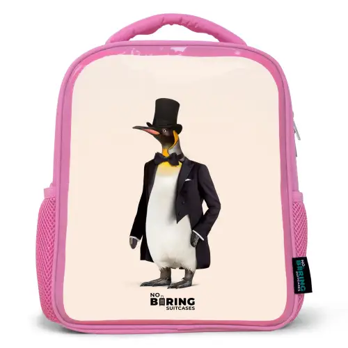 Pinguin in Pak Kinderrugzak - Roze middel -3d